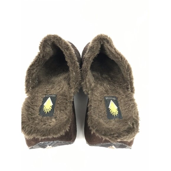 Volatile Brown Suede Fur Lined Slip On Wedge Clogs Mules Size 9 - Picture 6 of 10